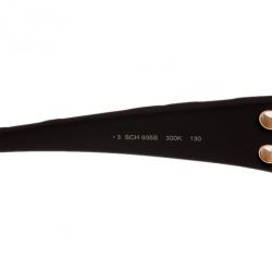 Chopard Black and Gold SCH935S Shield Sunglasses