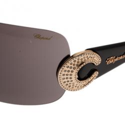 Pre Owned Chopard Black SCH939S Shield Sunglasses