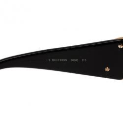Pre Owned Chopard Black SCH939S Shield Sunglasses