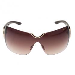 Pre Owned Chopard Gold Embossed SCH 883S Shield Sunglasses