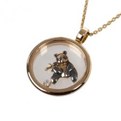 Pre Owned Chopard Happy Animal World Panda 18k Rose Gold Pendant Necklace