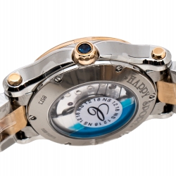 Pre Owned Chopard Silver 18K Rose Gold and Stainless Steel Happy Sport 278573-6002 Women's Wristwatch 30 mm