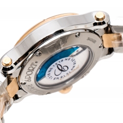 Pre Owned Chopard Silver 18K Rose Gold and Stainless Steel Happy Sport 278573-6002 Women's Wristwatch 30 mm