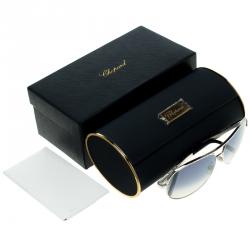 Pre Owned Chopard Black/Silver SCH807S Aviator Sunglasses