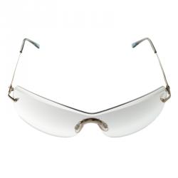 Pre Owned Chopard Silver/23KT Gold Plated C570 Shield Sunglasses