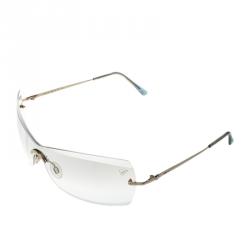 Pre Owned Chopard Silver/23KT Gold Plated C570 Shield Sunglasses