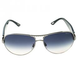 Chopard Blue/Silver SCH866S Embellished Sunglasses