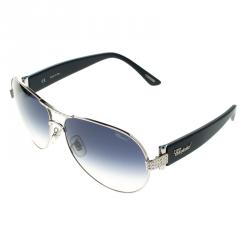 Chopard Blue/Silver SCH866S Embellished Sunglasses