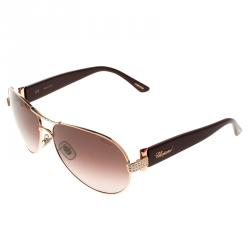 Chopard Burgundy SCH866S Embellished Aviator Sunglasses