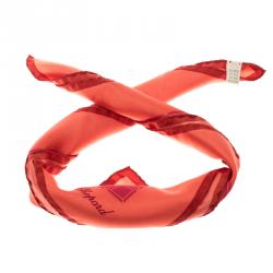 Chopard Orange and Pink Geometric Print Silk Square Scarf
