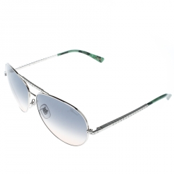 Chopard Silver/Green Gradient SCH934S Embellished Aviator Sunglasses