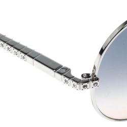 Chopard Silver/Green Gradient SCH934S Embellished Aviator Sunglasses