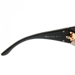 Chopard Gold / Brown Gradient Embossed SCH 883S Crystal Embellished Shield Sunglasses