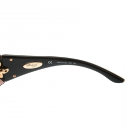 Chopard Gold / Brown Gradient Embossed SCH 883S Crystal Embellished Shield Sunglasses