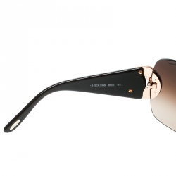 Chopard Brown/Brown Gradient SCH 939S Crystal Embellished Shield Sunglasses