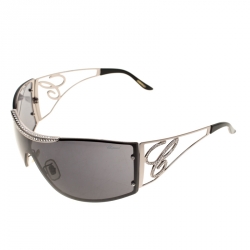 Chopard Black SCH586S Embellished Shield Sunglasses