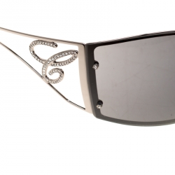 Chopard Black SCH586S Embellished Shield Sunglasses