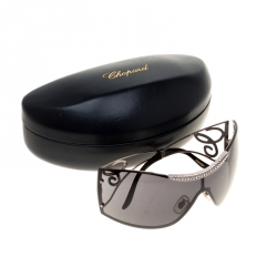 Chopard Black SCH586S Embellished Shield Sunglasses
