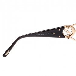 Chopard Gold/Brown Gradient SCH 805S Crystal Embellished Rectangular Sunglasses