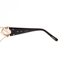 Chopard Gold/Brown Gradient SCH 805S Crystal Embellished Rectangular Sunglasses