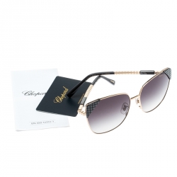 Chopard Gold/Black Gradient Ceramic SCHC41 Cat Eye Sunglasses