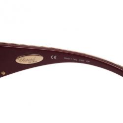 Pre Owned Chopard Gold Embossed Woman Shield Sunglasses