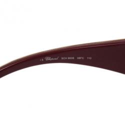 Pre Owned Chopard Gold Embossed Woman Shield Sunglasses