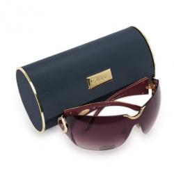 Pre Owned Chopard Gold Embossed Woman Shield Sunglasses
