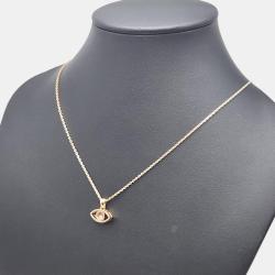Pre Owned Chopard 18K Rose Gold and Diamond Cat Eye Happy Diamonds Necklace