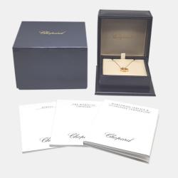 Pre Owned Chopard 18K Rose Gold and Diamond Cat Eye Happy Diamonds Necklace