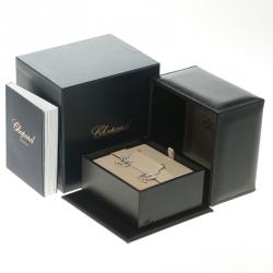 Pre Owned Chopard Happy Diamond Dove 18k White Gold Dangle Earrings