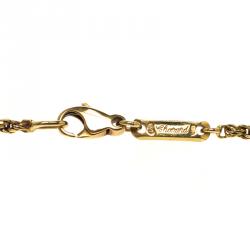 Chopard Happy Diamond Heart 18k Gold Pendant Rope Chain Necklace 