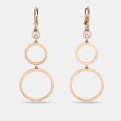 Pre Owned Chopard 18K Rose Gold Diamond Station Clip On Earrings