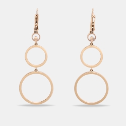 Pre Owned Chopard 18K Rose Gold Diamond Station Clip On Earrings