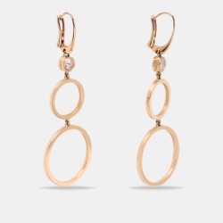 Pre Owned Chopard 18K Rose Gold Diamond Station Clip On Earrings