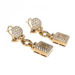 Chopard Vintage Happy Diamond 18k Yellow Gold Drop Earrings