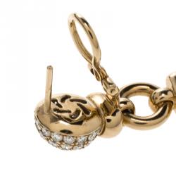 Chopard Vintage Happy Diamond 18k Yellow Gold Drop Earrings