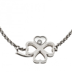 Pre Owned Chopard Happy Diamond Clover 18k White Gold Bracelet