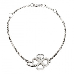 Pre Owned Chopard Happy Diamond Clover 18k White Gold Bracelet