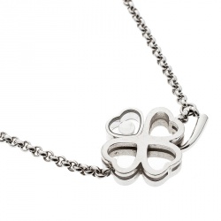 Pre Owned Chopard Happy Diamond Clover 18k White Gold Bracelet
