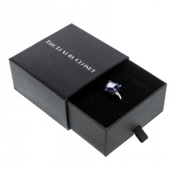 Chopard So Happy Blue Heart Crystal Diamond Ring Size 57
