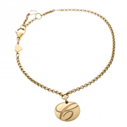 Pre Owned Chopard Chopardissimo 18k Yellow Gold Charm Bracelet 21cm