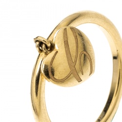 Chopard Chopardissimo 18k Yellow Gold Heart Charm Ring Size 56