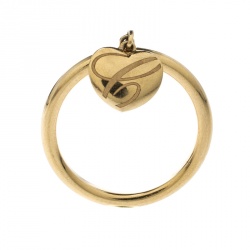 Chopard Chopardissimo 18k Yellow Gold Heart Charm Ring Size 56