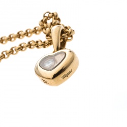 Pre Owned Chopard Happy Heart Diamond & 18k Yellow Gold Pendant Necklace