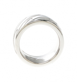 Chopard Chopardissimo The Revolving Signature 18k White Gold Band Ring Size 59