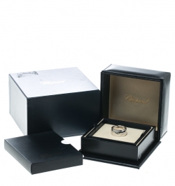 Chopard Chopardissimo The Revolving Signature 18k White Gold Band Ring Size 59