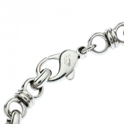 Pre Owned Chopard Happy Diamond I Love You Heart Charm 18k White Gold Link Bracelet