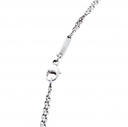 Pre Owned Chopard Happy Spirit Diamond 18K White Gold Pendant Double Chain Necklace
