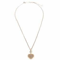 Chopard Happy Hearts Diamond 18k Rose Gold Pendant Necklace